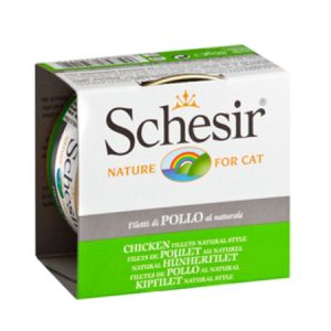 Comida Húmeda para Gatos (SCHESIR FILETES DE POLLO AL NATURAL 85GR.)