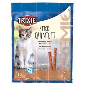 Snack premio para Gato Quadro-Sticks, Cordero-Pavo, 5 × 5 g