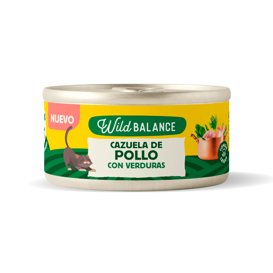 Lata Cazuela de Pollo con verduras para Gatos 80gr