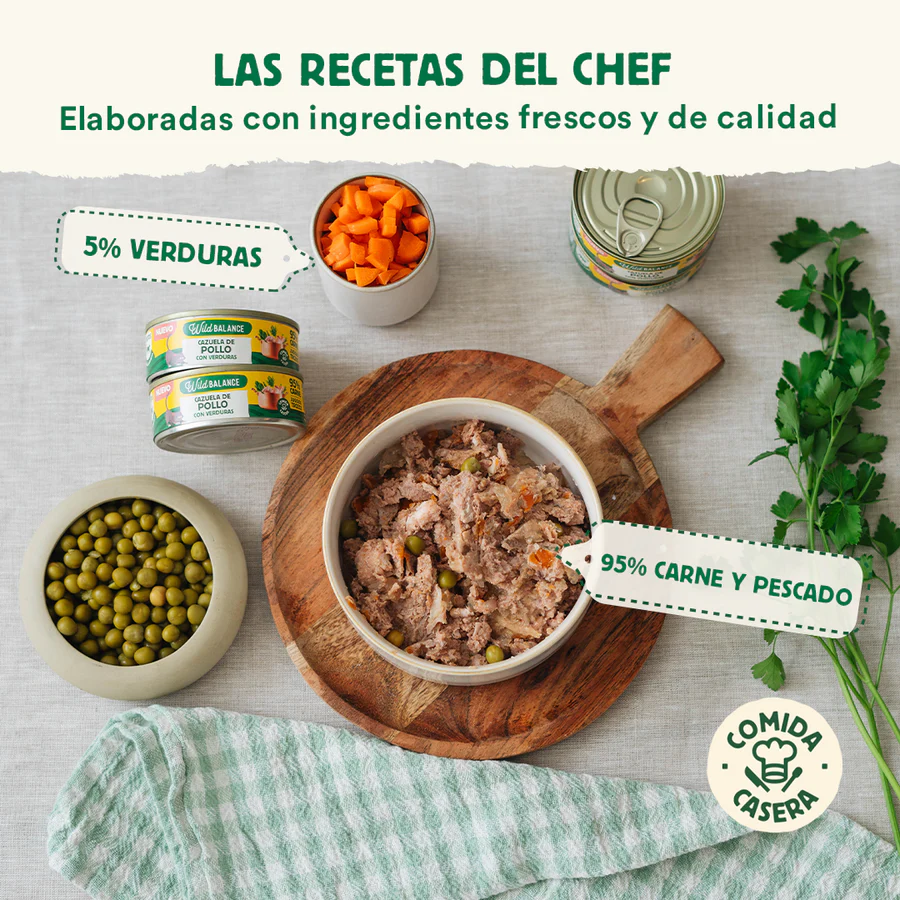 Lata Cazuela de Pollo con verduras para Gatos 80gr - Imagen 2
