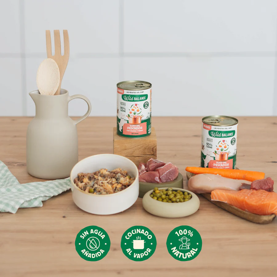 Lata Guiso del Pescador con Salmón y Cerdo para perros 400g - Imagen 4