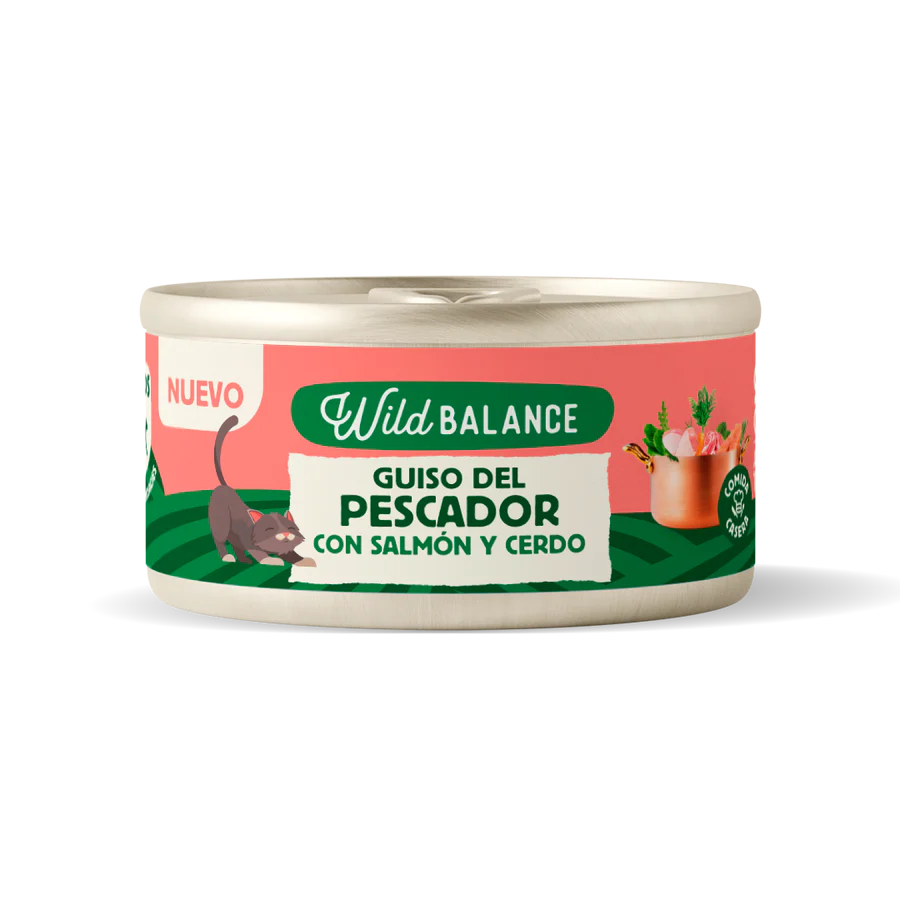 Lata de Guiso del Pescador con Salmón y Cerdo para Gatos 80gr