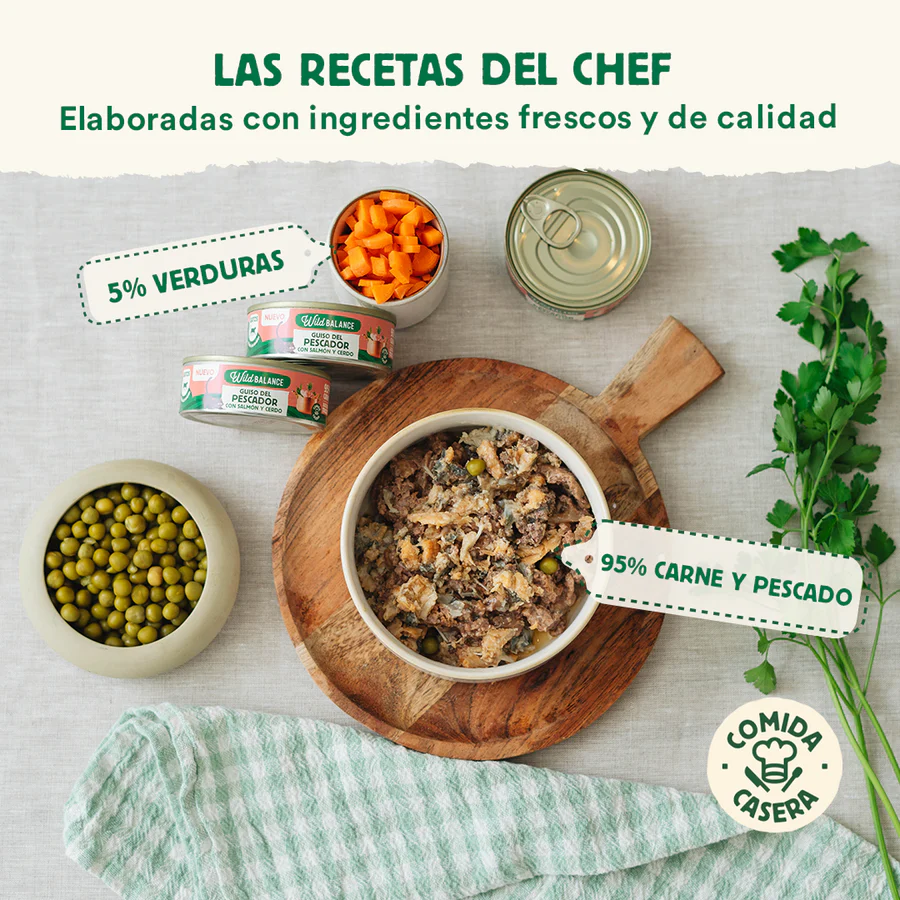 Lata de Guiso del Pescador con Salmón y Cerdo para Gatos 80gr - Imagen 2