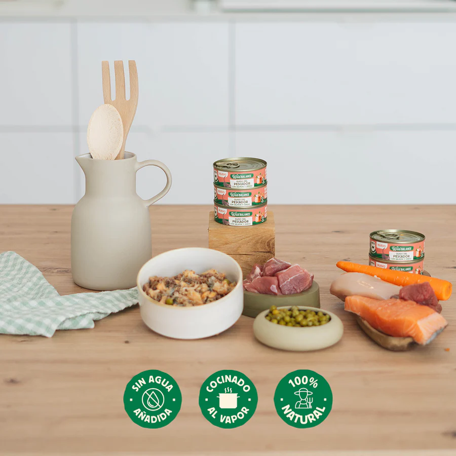 Lata de Guiso del Pescador con Salmón y Cerdo para Gatos 80gr - Imagen 3