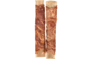 Costilla envuelta en pato natural para perros: snack nutritivo y delicioso.